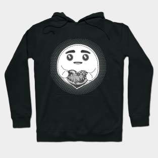 Care Emoji Black and White Hoodie